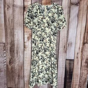 Ba&sh Dress Floe Floral Ecru‎ Floral Flower Spring Summer Viscose US Size 4 Midi